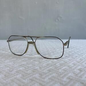 Vintage Aviator Superlux Unisex Eyeglass Frames Only Metal Italy 56mm Oversized